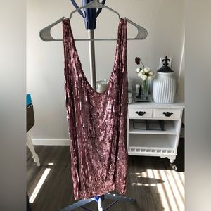Rose Sparkly Free People - Open Back Short Dress